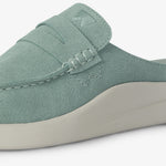 KICKBACK Frenchy Suede Mules in Moonstone Blue