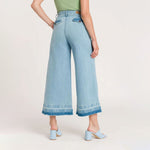 Lilibet Cropped Wide Leg Jeans in Blue Reef Super Light Used