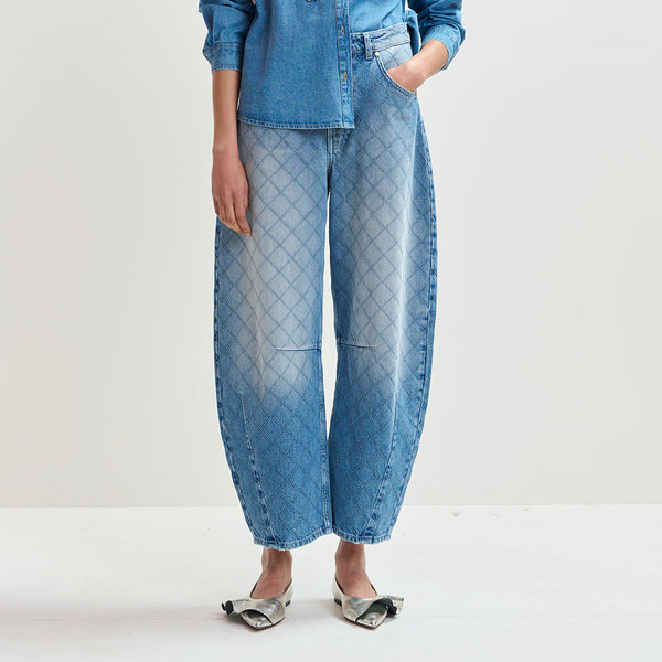 ESSENTIEL ANTWERP Katsu Barrel Leg Jeans in Aquamarine