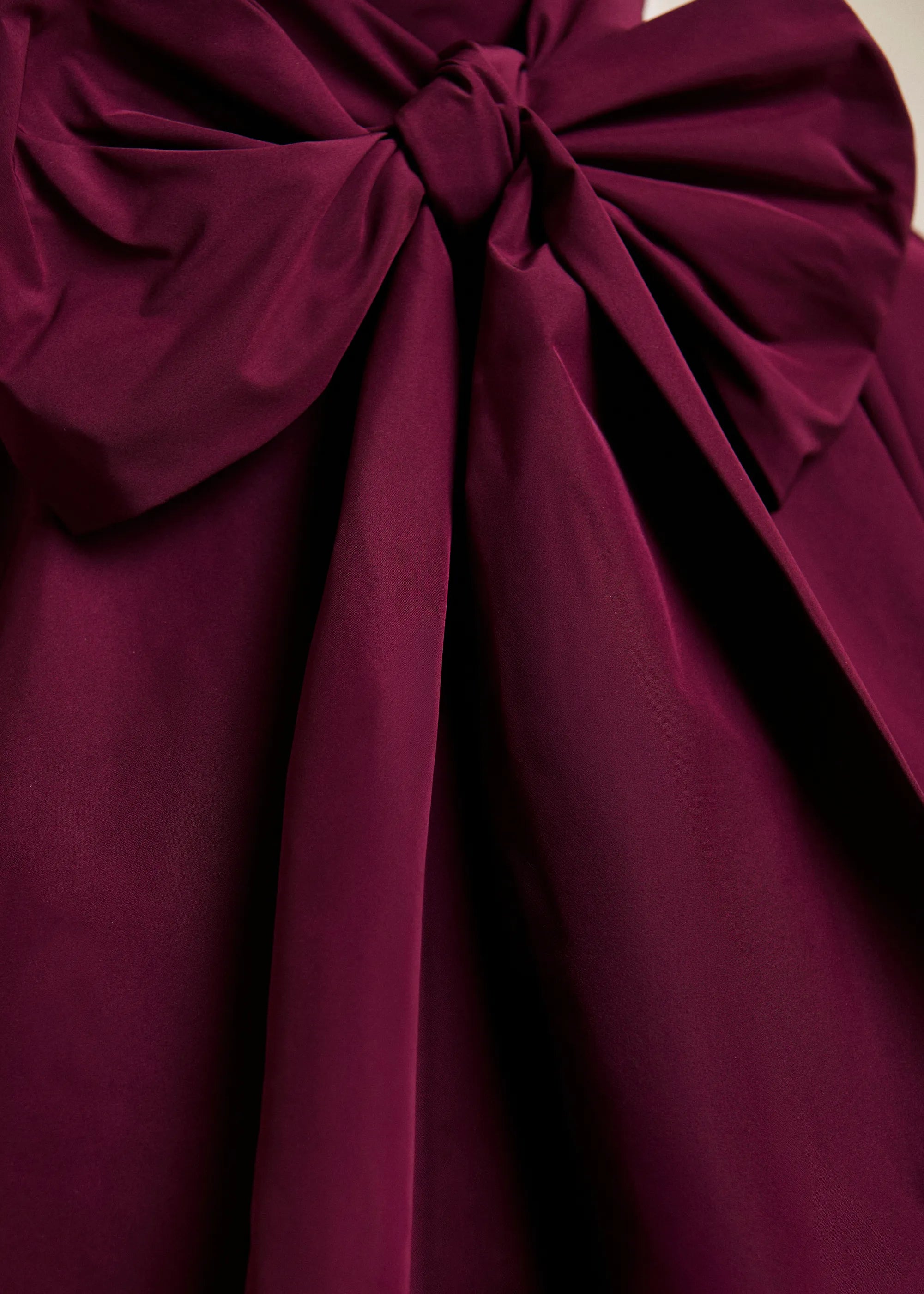 ESSENTIEL ANTWERP Keily Pussy Bow Tie Taffeta Top in Wine