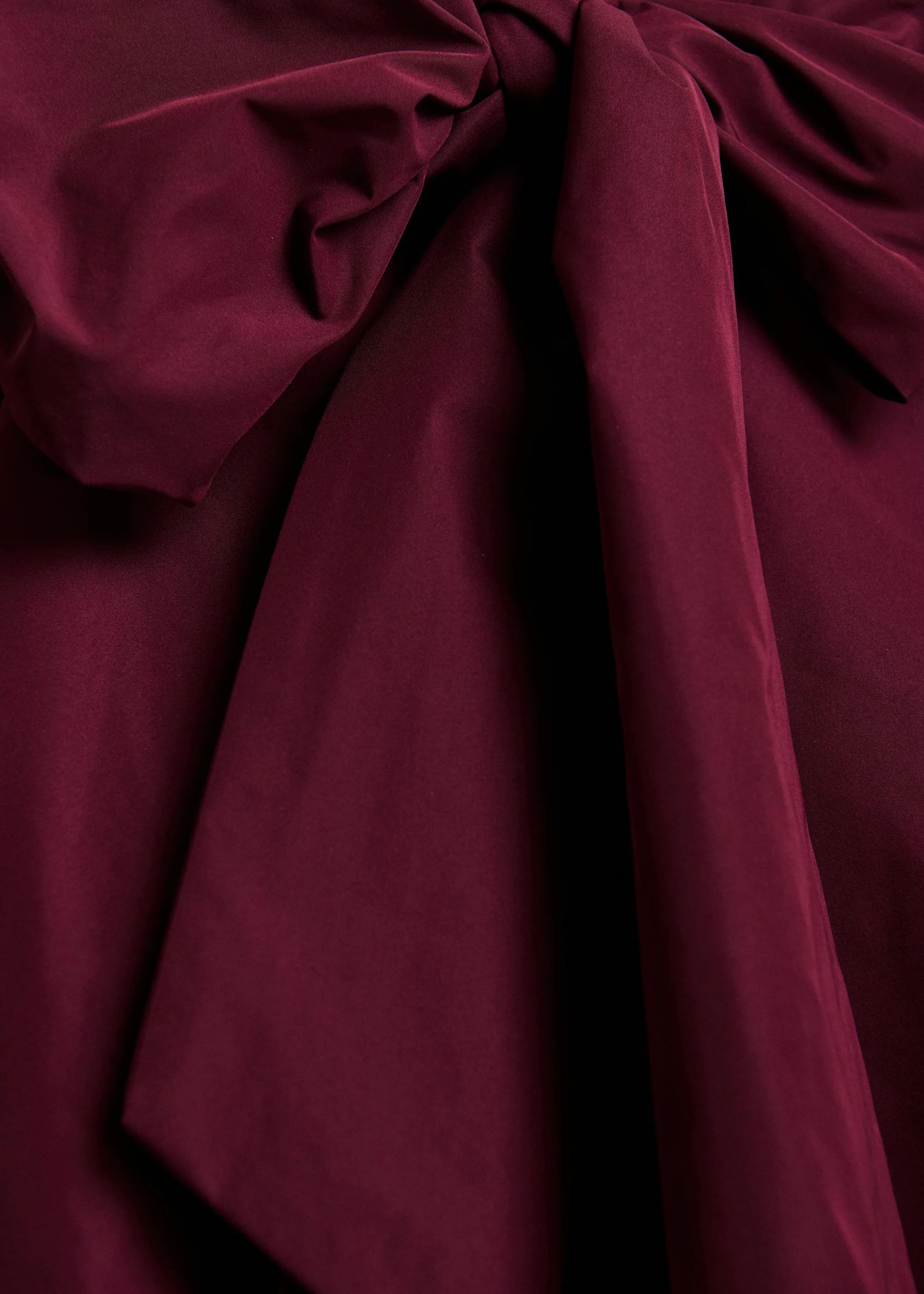 ESSENTIEL ANTWERP Khai Pussy Bow Tie Taffeta Mini Dress in Wine