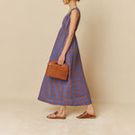 INDI & COLD Check Linen Dress in Klein Blue
