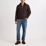WAX LONDON Killick Reversible Borg Cord Jacket in Chocolate Brown