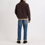 WAX LONDON Killick Reversible Borg Cord Jacket in Chocolate Brown