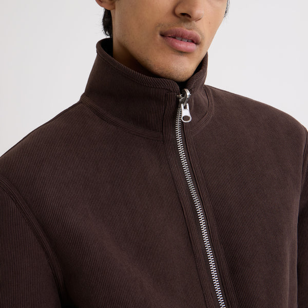 WAX LONDON Killick Reversible Borg Cord Jacket in Chocolate Brown