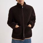 WAX LONDON Killick Reversible Borg Cord Jacket in Chocolate Brown