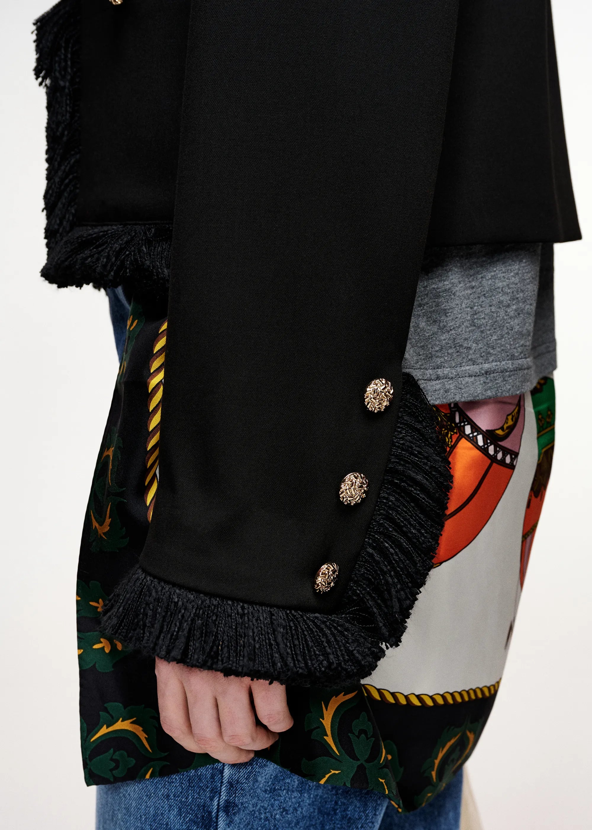ESSENTIEL ANTWERP Kinetic Fringed Jacket in Black