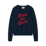 JUMPER 1234 Kiss Me Quick Crew Neck Cashmere Jumper in New Navy/Rose
