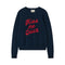 JUMPER 1234 Kiss Me Quick Crew Neck Cashmere Jumper in New Navy/Rose