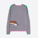 VILAGALLO Jumper with Sausage Dog in Grey/Pink