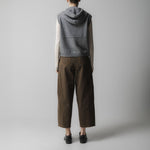 EMIN PAUL Hood Zip Up Knit Vest in Charcoal