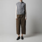 EMIN PAUL Hood Zip Up Knit Vest in Charcoal