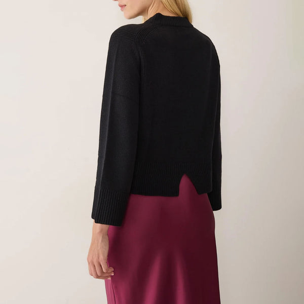 LOOP CASHMERE Geraldine Split Back Sweatshirt in Black