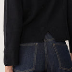 LOOP CASHMERE Geraldine Split Back Sweatshirt in Black