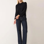 LOOP CASHMERE Geraldine Split Back Sweatshirt in Black