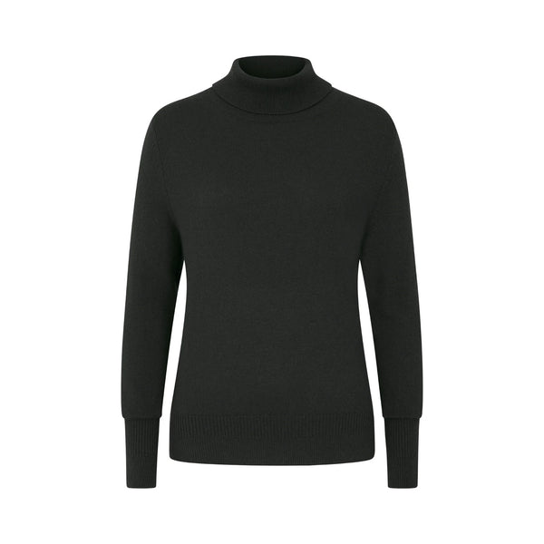 LOOP CASHMERE Bridget Cashmere Polo Neck Sweater in Black