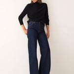 LOOP CASHMERE Bridget Cashmere Polo Neck Sweater in Black