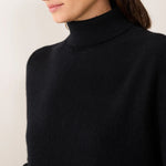 LOOP CASHMERE Bridget Cashmere Polo Neck Sweater in Black