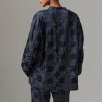 DAY BIRGER ET MIKKELSEN Kerry Viscose Stitch Shirt in Dark Sapphire