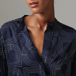 DAY BIRGER ET MIKKELSEN Kerry Viscose Stitch Shirt in Dark Sapphire
