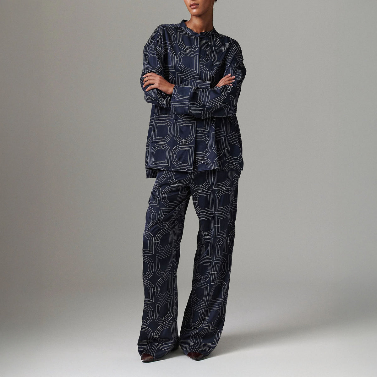 DAY BIRGER ET MIKKELSEN Kerry Viscose Stitch Shirt in Dark Sapphire