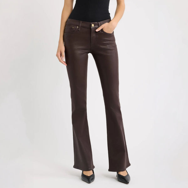 RAG & BONE Flexi Kinsley Low Rise Bootcut Jeans in Coated Brown