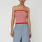 STELLA NOVA Knit Tube Top in Red/Creme Stripe