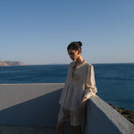 GREEK ARCHAIC KORI Cross Top in Beige/Gold