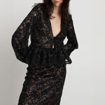 STELLA NOVA Lace Sequins Blouse in Black
