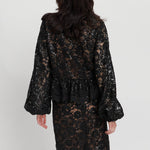 STELLA NOVA Lace Sequins Blouse in Black