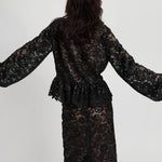 STELLA NOVA Lace Sequins Blouse in Black