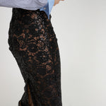 STELLA NOVA Delicate Lace Pencil Skirt in Black