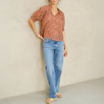M.A.B.E Laney Print Long Sleeve Top in Multi
