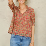 M.A.B.E Laney Print Long Sleeve Top in Multi