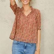M.A.B.E Laney Print Long Sleeve Top in Multi