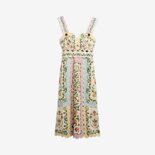 BARBOUR x FARM RIO Petal Dress in Cream Spring Petal Flower
