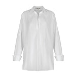 MONDO CORSINI Leitizia Cotton White Relaxed Shoulder Shirt in White