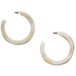 BRANCH JEWELLERY Classic Horn Hoop Earrings in White/Natural