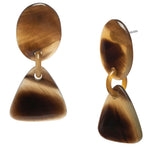 BRANCH JEWELLERY Triangular Horn Drop Earrings in Brown Natural