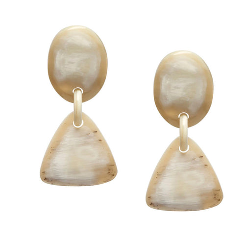 BRANCH JEWELLERY Triangular Horn Drop Earrings in White Natural