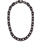 BRANCH JEWELLERY Small Oval Link Horn Necklace in Black Natural