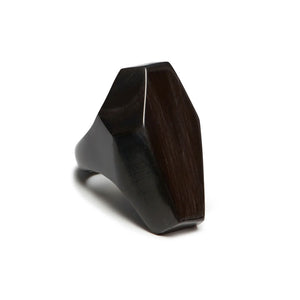 Abstract Horn Ring in Black