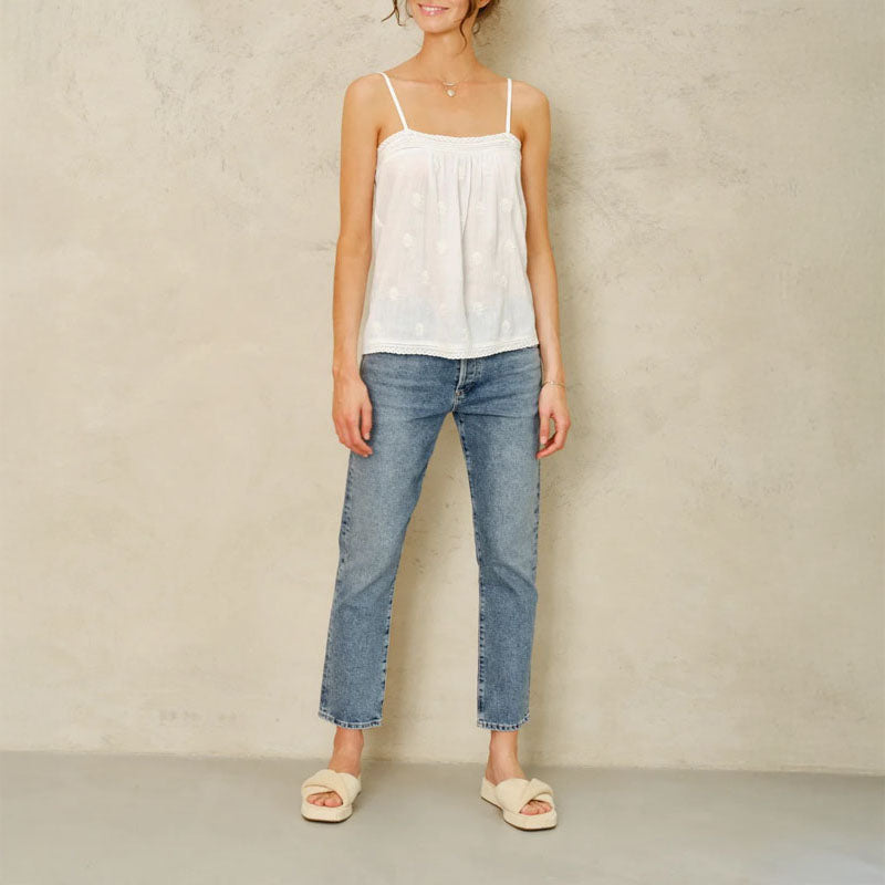 M.A.B.E Livie EMB Cami in White