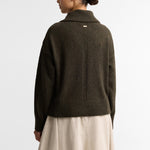BARBOUR Lavensdale Half Zip Fleck Knitted Jumper in Olive