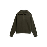 BARBOUR Lavensdale Half Zip Fleck Knitted Jumper in Olive