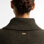 BARBOUR Lavensdale Half Zip Fleck Knitted Jumper in Olive
