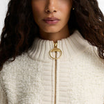 BARBOUR Hazelwood Knitted Zip Through Jumper in Ecru