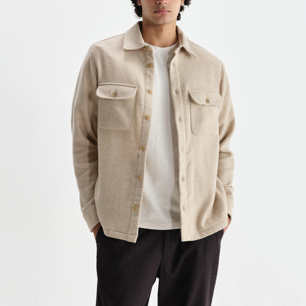 WAX LONDON Lomond Overshirt in Natural