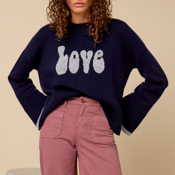 FIVE Love Logo Jumper in Navy