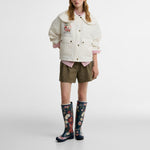 BARBOUR x FARM RIO Lotus Quilted Jacket in White Rose